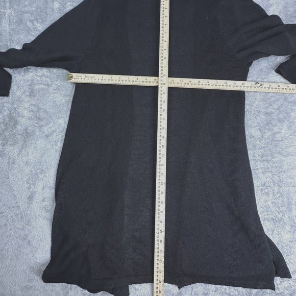 J. Jill Open‎ Front Long Cardigan Size Large Black Classy - Picture 6 of 9